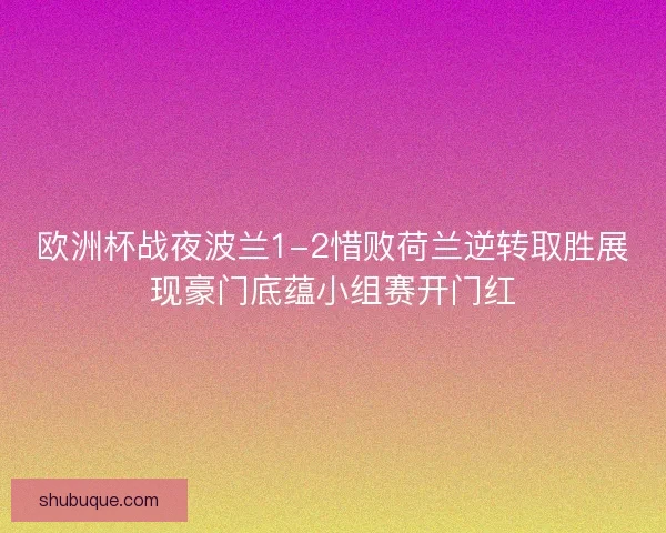 欧洲杯战夜波兰1-2惜败荷兰逆转取胜展现豪门底蕴小组赛开门红